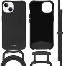 iMoshion Hoesje Geschikt voor iPhone 13 Hoesje Met Koord - iMoshion Color Backcover met afneembaar koord - Zwart