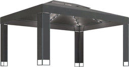 vidaXL - Prieel - met - LED-lichtslinger - 3x4 - m - antracietkleurig