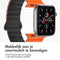 imoshion Siliconen magnetisch bandje - Geschikt voor Apple Watch 1, 2, 3, 4, 5, 6, 7, 8, 9, 10 (42 mm), SE - 38/40/41 mm - Oranje & Zwart - One Size