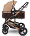 Mio Amore Bologna - 3-in-1 Kinderwagen incl. Autostoel - Luxueus Italiaans Design - Goudkleurig