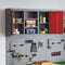 vidaXL - Gereedschapskast - Wandgemonteerd - met - Pegboard - Rood - 100x20x55 - cm - Staal