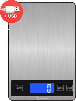 Kitchenwell KN359 - Digitale Precisie Keukenweegschaal - 1gr - 10kg - USB Oplaadbaar - Grijs