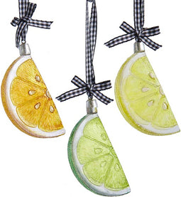 Ornament lemon kunststof h9 cm