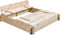 SwingKing Houten Zandbak Gucio (onbehandeld) | Met 2 bankjes en deksel | 120x120x20cm