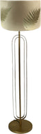 Ronde lampenkap met print - 42x42x32 - Warmgrijs/goud - Velvet