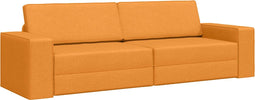 vidaXL - Ligbed - en - Sofa - 2-in-1 - Donkergeel - 245x150x60,5 - cm - Stof