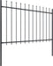 vidaXL - Tuinhek - met - speren - bovenkant - 13,6x1,2 - m - staal - zwart