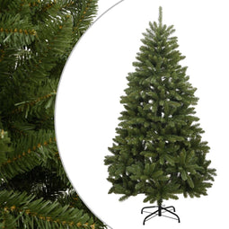 vidaXL - Kunstkerstboom - met - scharnieren - en - standaard - 180 - cm - groen