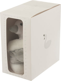 J-Line speelmat Zwaan - pluche - wit/grijs/zilver