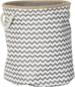 Mand DKD Home Decor Wit Grijs Jute Zig-zag Boho 38 x 38 x 45 cm