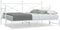 vidaXL - Slaapbank - met - onderschuifbed - zonder - matras - 90x200 - cm - staal - wit