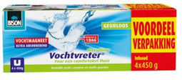 Bison Vochtvreter® - Magneet navulling - Bestrijdt vocht en muffe geuren - Neutraal (4x 450g)