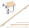 Aluminium trapleuning - rond - 150 cm - Ø 42 mm - beukenhout look - lichtbruin zilver - met wandhouder