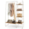 Coast Vrijstaand Kledingrek - 5 Houten Planken en Stang - Natuurlijk/Wit - 99,5 x 40 x 151 cm
