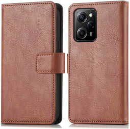 imoshion Hoesje Geschikt voor Xiaomi Poco X5 Pro 5G Hoesje Met Pasjeshouder - imoshion Luxe Bookcase - Bruin