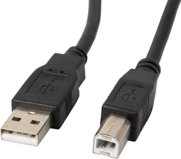 Lanberg - Lanberg printerkabel USB A male naar USB B male 1,8 m zwart CA-USBA-10CC-0018-BK