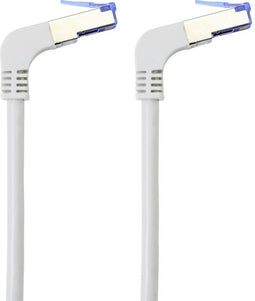 Renkforce RF-4892468 RJ45 Netwerkkabel, patchkabel CAT 6A S/FTP 0.15 m Grijs (RAL 7035) 90° haaks naar onder 1 stuk(s)