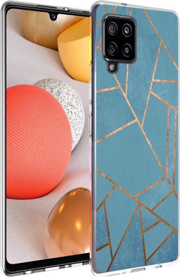 iMoshion Hoesje Geschikt voor Samsung Galaxy A42 Hoesje Siliconen - iMoshion Design hoesje - Blauw / Meerkleurig / Goud / Blue Graphic