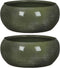 Mica Decorations Lester Plantenschaal - H12 x Ø28 cm - Terracotta - Groen