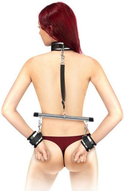 Fetish Tentation - Handboeien en Halsband met Spreidbar