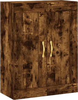 vidaXL - Wandkast - 69,5x34x90 - cm - bewerkt - hout - gerookt - eikenkleurig