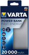 Varta Fast Energy 20000 - Powerbank - USB-C en 2 USB-uitgangen - Stijlvol design