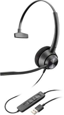 Poly EncorePro 310 - Mono headset - USB-A met noisecancelling - Zwart