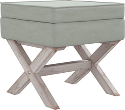 vidaXL - Opbergkruk - 45x45x49 - cm - fluweel - lichtgrijs