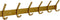Duna Wandkapstok - 12 Haken - RVS - Messing - Modern