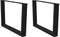 vidaXL - Eettafelpoten - 2 - st - V-vormig - 70x(42-43,3) - cm - staal - zwart