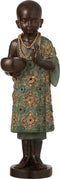 J-Line theelichthouder Monnik Staand - polyresin - groen/goud - large