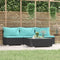 vidaXL - 4-delige - Loungeset - met - kussens - poly - rattan - zwart