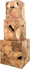 Kubus bijzettafel - 25x25 cm - teak - natural wax