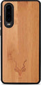 Kudu Huawei P30 hoesje case - Houten backcover - Handgemaakt en afgewerkt met duurzaam TPU - Bamboe - Zwart