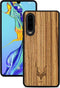 Kudu Huawei P30 hoesje case - Houten backcover - Handgemaakt en afgewerkt met duurzaam TPU - Zebrano - Zwart