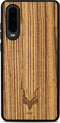 Kudu Huawei P30 hoesje case - Houten backcover - Handgemaakt en afgewerkt met duurzaam TPU - Zebrano - Zwart