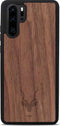 Kudu Huawei P30 Pro hoesje case - Houten backcover - Handgemaakt en afgewerkt met duurzaam TPU - Walnoot - Zwart