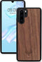 Kudu Huawei P30 Pro hoesje case - Houten backcover - Handgemaakt en afgewerkt met duurzaam TPU - Walnoot - Zwart