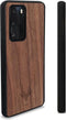Kudu Huawei P40 Pro hoesje case - Houten backcover - Handgemaakt en afgewerkt met duurzaam TPU - Walnoot - Zwart