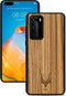 Kudu Huawei P40 Pro hoesje case - Houten backcover - Handgemaakt en afgewerkt met duurzaam TPU - Zebrano - Zwart