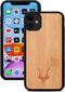 Kudu iPhone 11 hoesje case - Houten backcover - Handgemaakt en afgewerkt met duurzaam TPU - Bamboe - Zwart