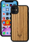 Kudu iPhone 11 hoesje case - Houten backcover - Handgemaakt en afgewerkt met duurzaam TPU - Zebrano - Zwart