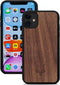 Kudu iPhone 11 hoesje case - Houten backcover - Handgemaakt en afgewerkt met duurzaam TPU - Walnoot - Zwart