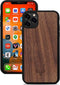 Kudu iPhone 11 Pro hoesje case - Houten backcover - Handgemaakt en afgewerkt met duurzaam TPU - Walnoot - Zwart