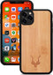 Kudu iPhone 11 Pro Max hoesje case - Houten backcover - Handgemaakt en afgewerkt met duurzaam TPU - Bamboe - Zwart