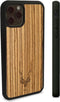 Kudu iPhone 11 Pro Max hoesje case - Houten backcover - Handgemaakt en afgewerkt met duurzaam TPU - Zebrano - Zwart