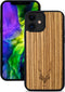 Kudu iPhone 12 MINI hoesje case - Houten backcover - Handgemaakt en afgewerkt met duurzaam TPU - Zebrano - Zwart