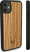 Kudu iPhone 12 Pro hoesje case - Houten backcover - Handgemaakt en afgewerkt met duurzaam TPU - Zebrano - Zwart