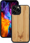 Kudu iPhone 12 Pro hoesje case - Houten backcover - Handgemaakt en afgewerkt met duurzaam TPU - Bamboe - Zwart