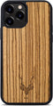 Kudu iPhone 12 Pro Max hoesje case - Houten backcover - Handgemaakt en afgewerkt met duurzaam TPU - Zebrano - Zwart